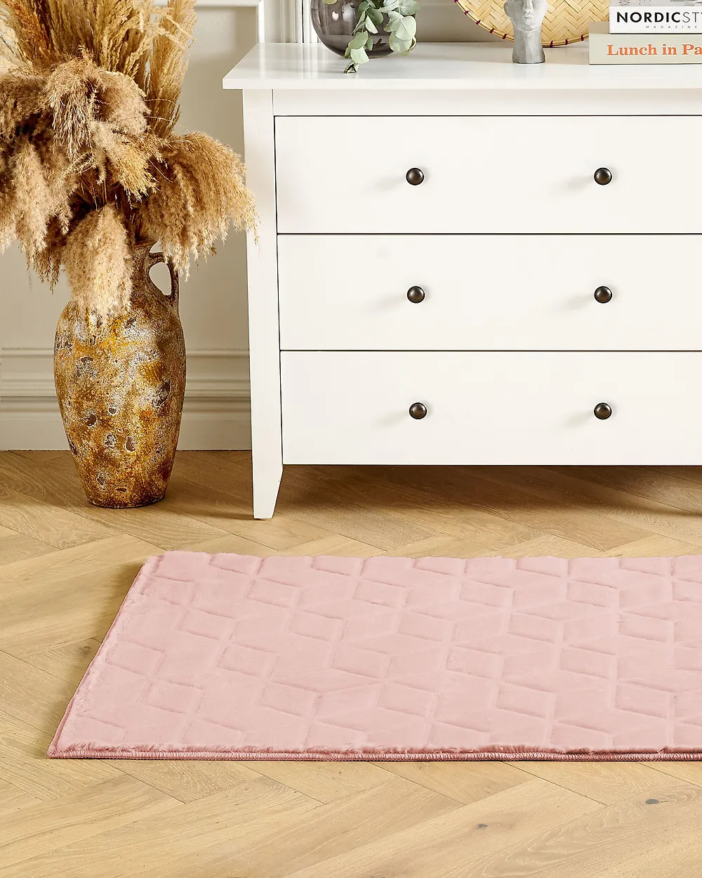 Tappeto in pelliccia sintetica THATTA Rosa 80 x 150 cm_1182923