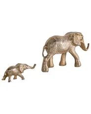 Zestaw 2 figurek dekoracyjnych Słoń SEDLARI Metal Złoty_1009455