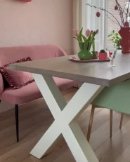 Dining Bench 2 Seater OSBY Fabric Pink_994089