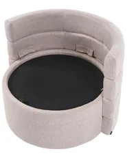Swivel Armchair RANDERS with Storage Fabric Beige_1063357