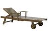 Gartenliege Akazienholz dunkelbraun rollbar AMANTEA_871625