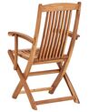 Set of 2 Garden Folding Chairs Light Wood MAUI II_926430