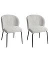 Set of 2 Fabric Dining Chairs White ZANA_938843