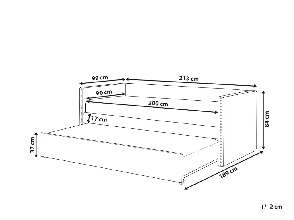 Rozkládací postel Umělý samet TROYES 90 x 200 cm Světle modrá_837068