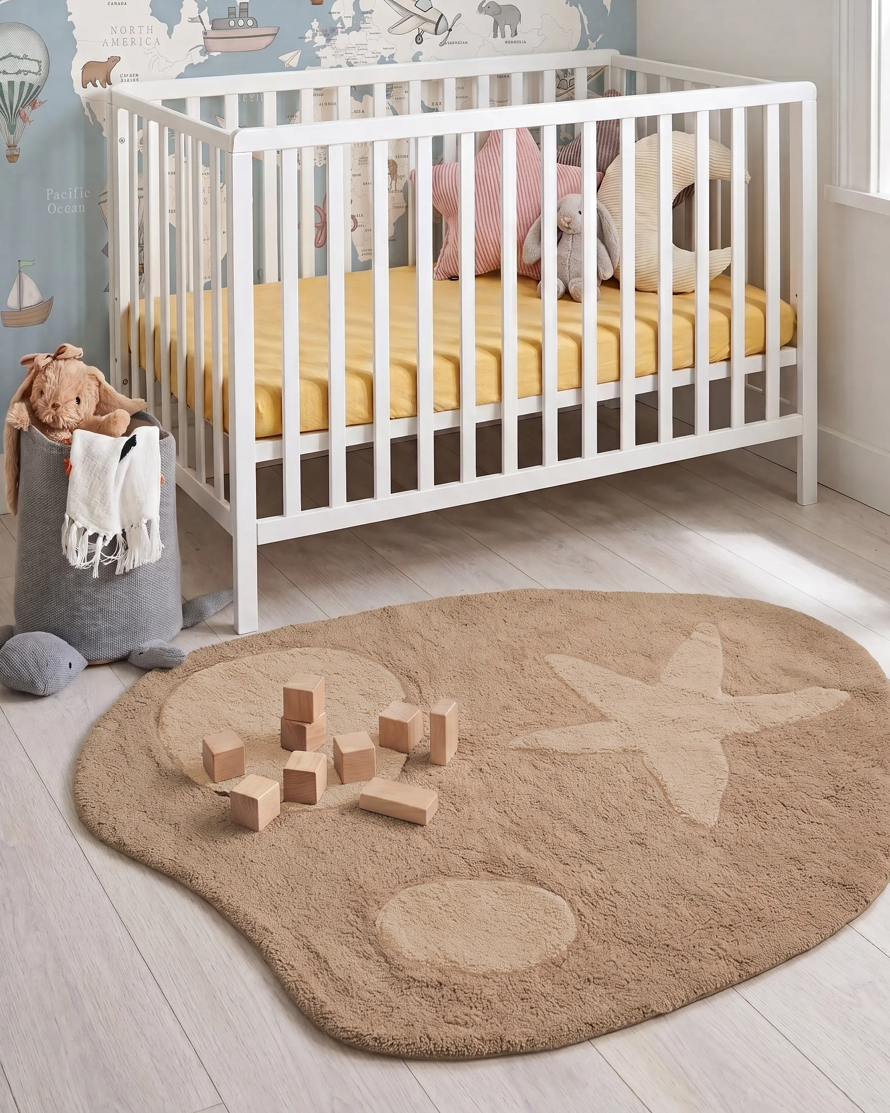 Kids Rug IRINGAL  Beige ø 120 cm Cotton_1135181