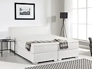 Lit Boxspring Cuir PU PRESIDENT 180 x 200 cm Blanc_1175020