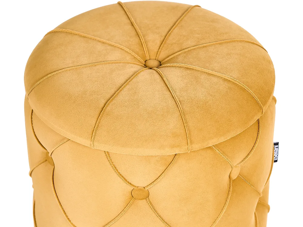 Pouf mit Stauraum 2er Set PUEBLO Samtstoff Senfgelb_1185953