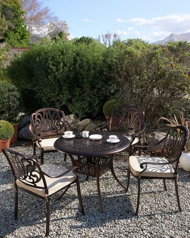 Set of 4 Garden Chairs Brown ANCONA