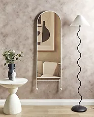 Lustro ścienne JARNAGES 45 cm 145 cm Metal Biały_1183800