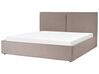 Fabric EU Super King Size Ottoman Bed Taupe MOISSAC_873939