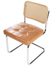 Set di 2 sedie da pranzo ETHETE Pelle sintetica Marrone dorato_951918