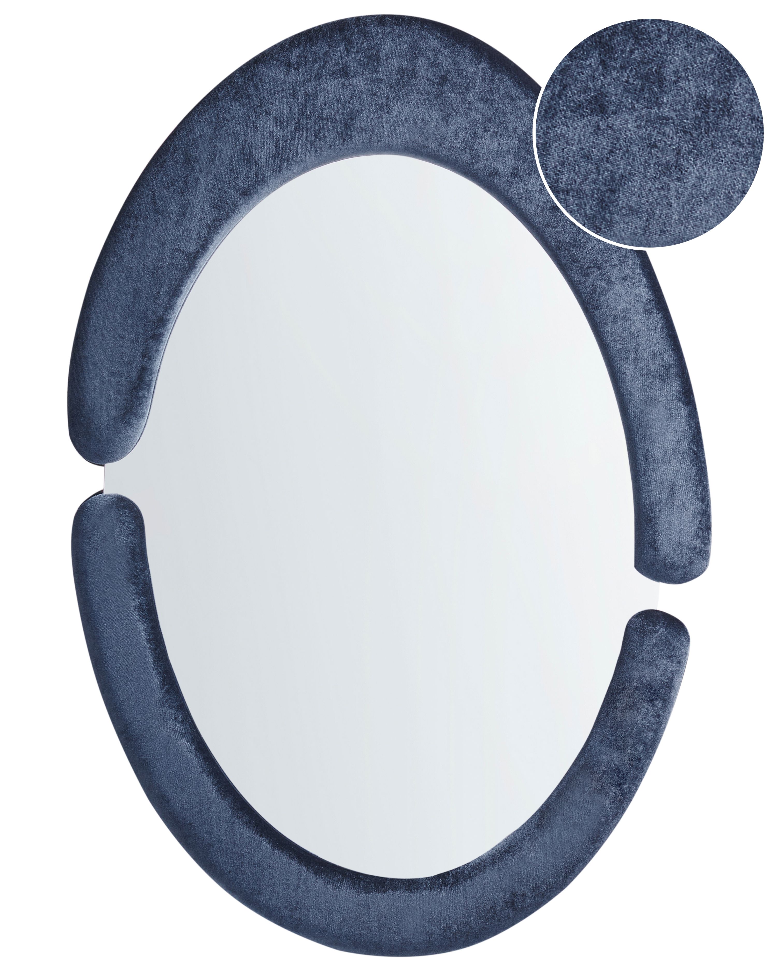 Espejo MASSAY 53 cm 90 cm Terciopelo Azul oscuro - Beliani.es