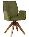 Dining Chair Swivel MOKENA Faux Linen Green