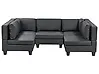 Modular U-Shape Sofa 5 Seater UNSTAD Faux Leather Black