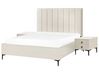 3 Piece Bedroom Set Boucle EU King Size Off-White SEZANNE_939784