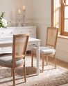 Set of 2 Chairs BONANZA Wood Light Brown/ Beige