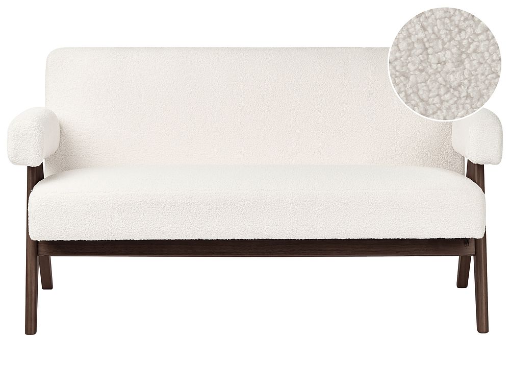 Sofa 2 Seater TAMRE Boucle Off-White/ Dark Brown