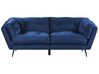 Sofa 3-osobowa welurowa niebieska LENVIK_785001