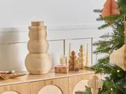 Liqzirtu Decorazione natalizia pupazzo di neve - 2 statuine in resina, set ornamenti | Addobbo festivo Per tavolo scrivania casa cucina scaffale