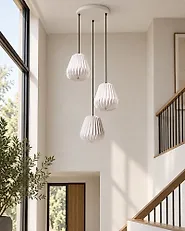 3 Light Pendant Lamp HONDE Paper White_1175564