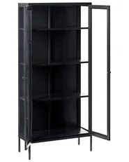 Witryna ze szklaną gablotą HARTY 80 cm Metal Czarny_850441