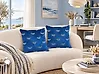 Set of 2 Decorative Cushions YUZURI 45 x 45 cm Velvet Navy Blue Animal Pattern
