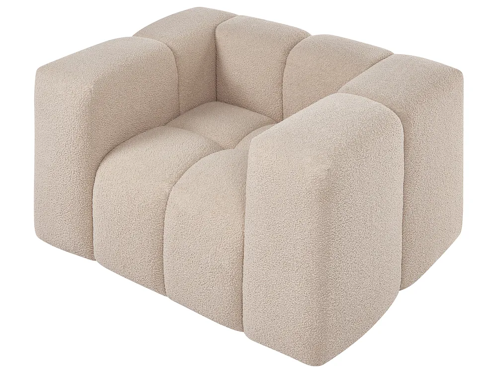 Living Room Set 5 Seater ANTOLA Boucle Beige_1161587