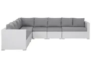 Garden Lounge Set with Table 8 Seater XXL Modular PE Rattan White Right Hand_705964
