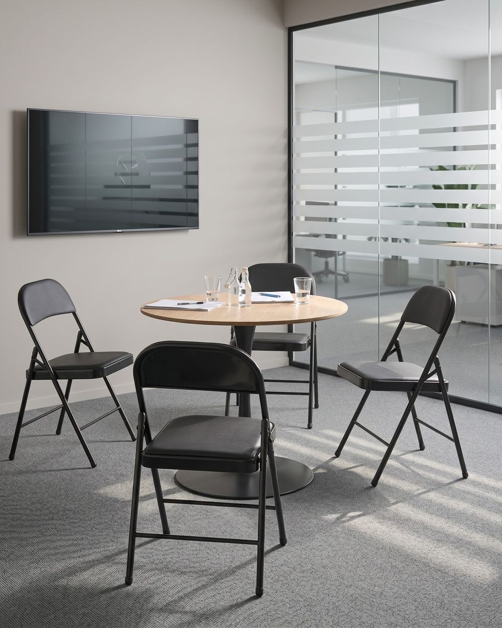 Lot de 4 chaises pliantes SHASTA Métal Noir