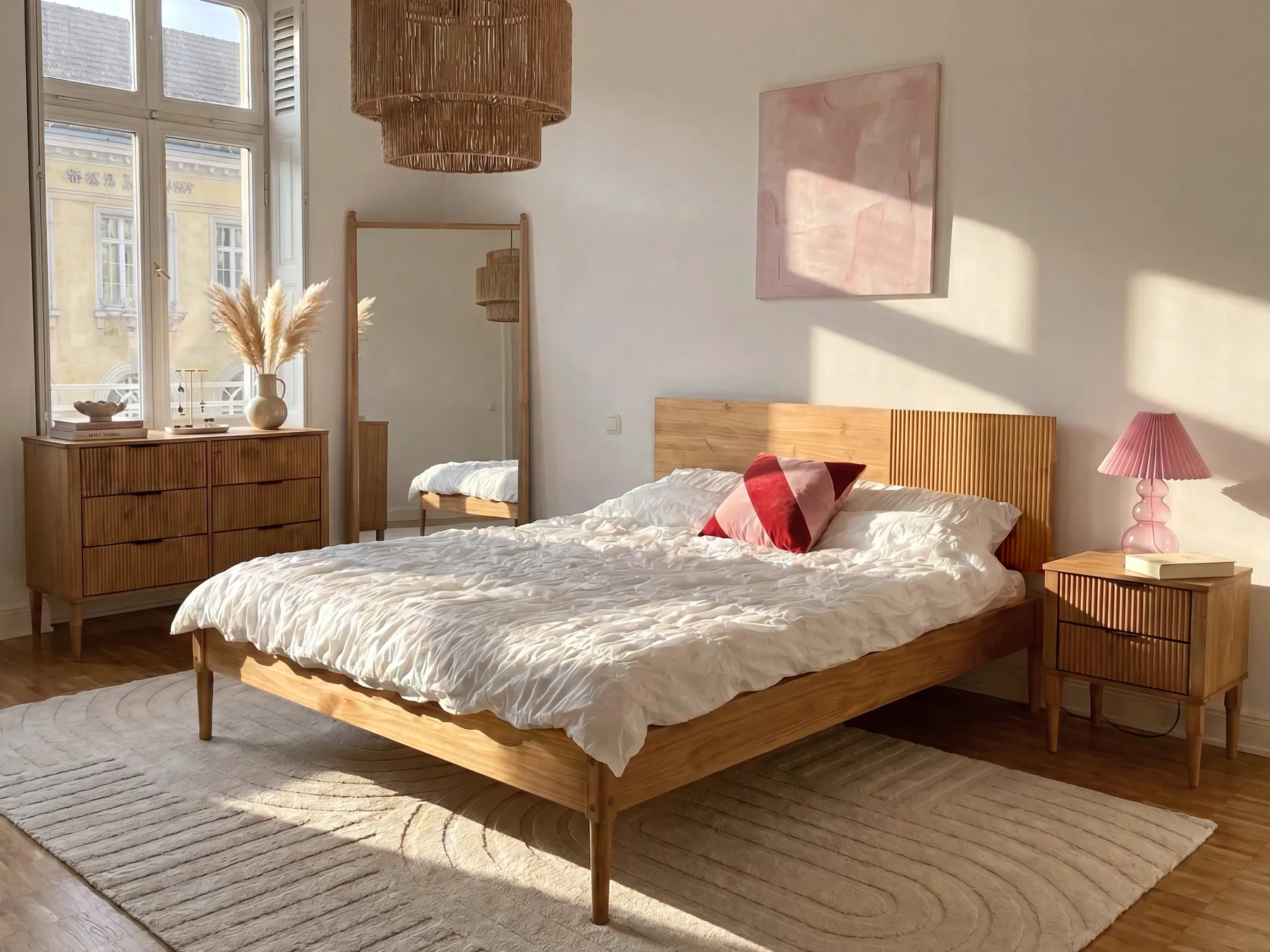 Bed Pine Wood FLAVIGNAC 120 x 200 cm (EU Small Double) Light Brown_1099120