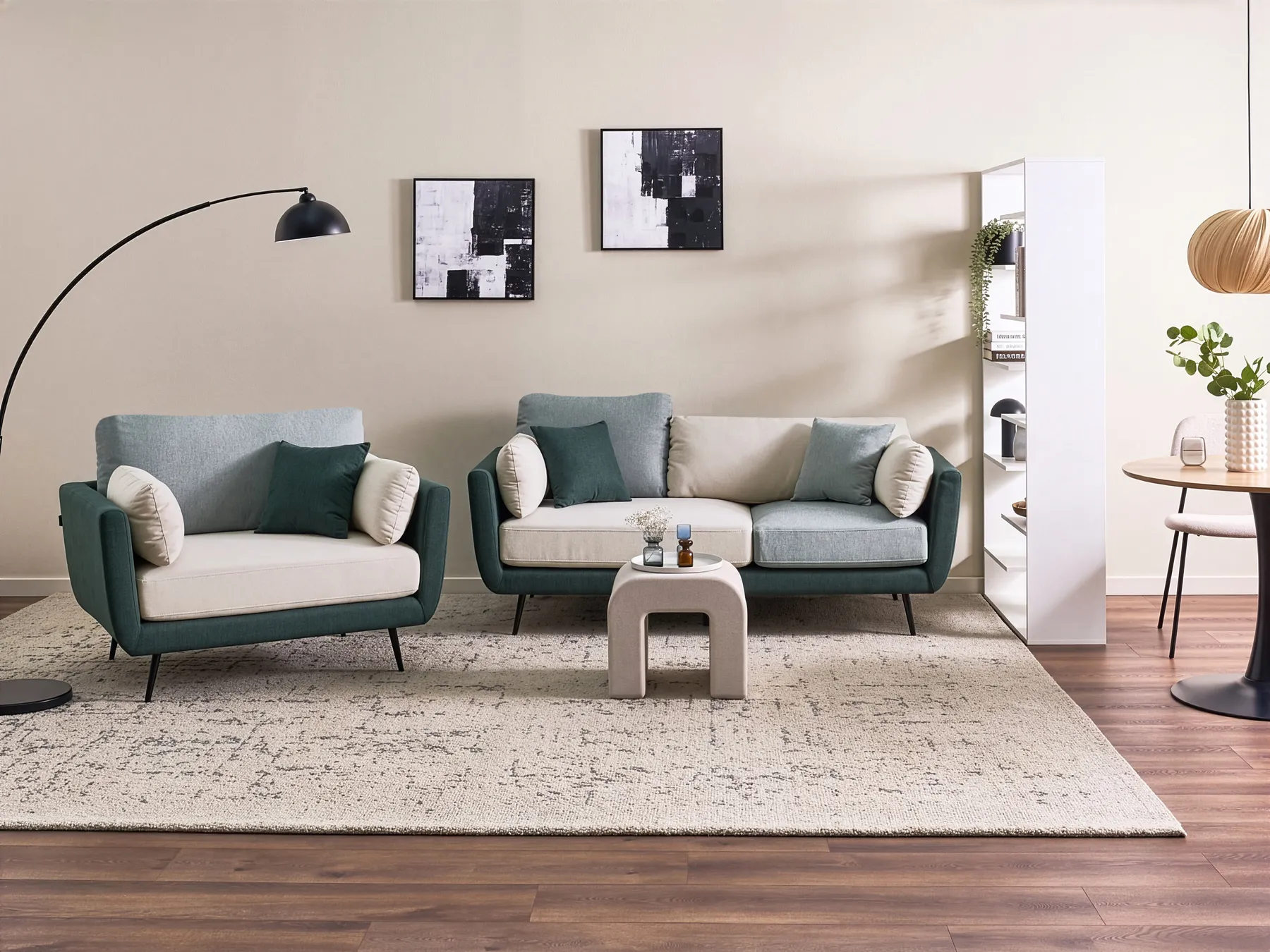 Set da salotto 4 posti BOLGA Tessuto Verde_1076229