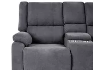 Electric Recliner Corner Sofa 5 Seater ROKKE with USB Port Fabric Dark Grey Left Hand_799643