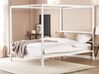 Kovová posteľ s baldachýnom 160 x 200 cm biela LESTARDS_863427