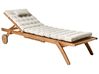 Sun Lounger with Cushion CESANA PREMIUM Reclining Acacia Wood Taupe