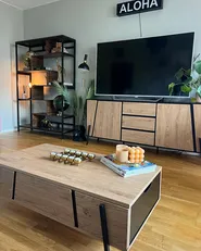 Coffee Table BLACKPOOL with Storage Brown/ Black_845696