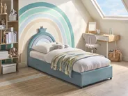 Kids Ottoman Bed GRISETOT Velvet Blue 90 x 200 cm (EU Single)_1053888
