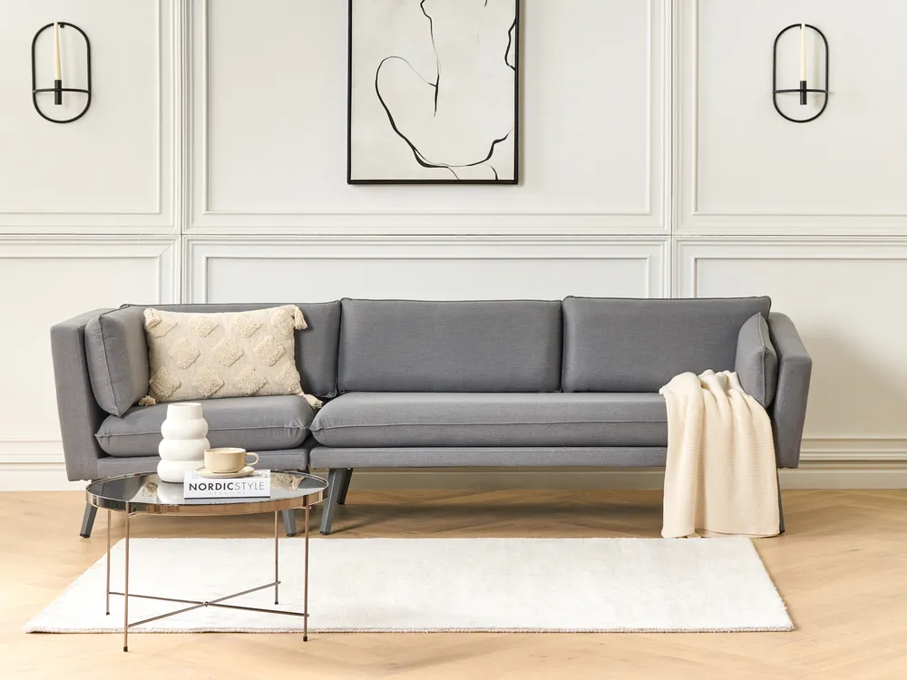 Garden Sofa 3 Seater LORETELLO Grey Left Hand_872351