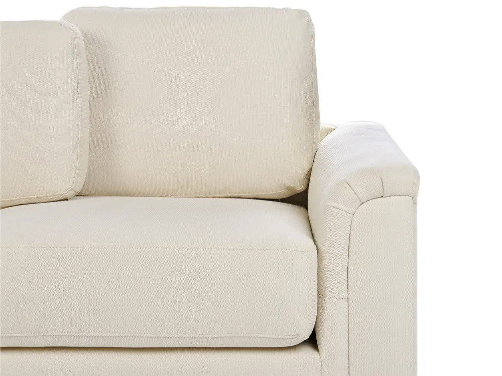 Corner Sofa 4 Seater KOHLO with Ottoman Fabric Light Beige Right Hand_945048