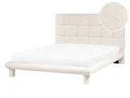 Bed Boucle CRESSAT 140 x 200 cm (EU Double) Off-White_1009035