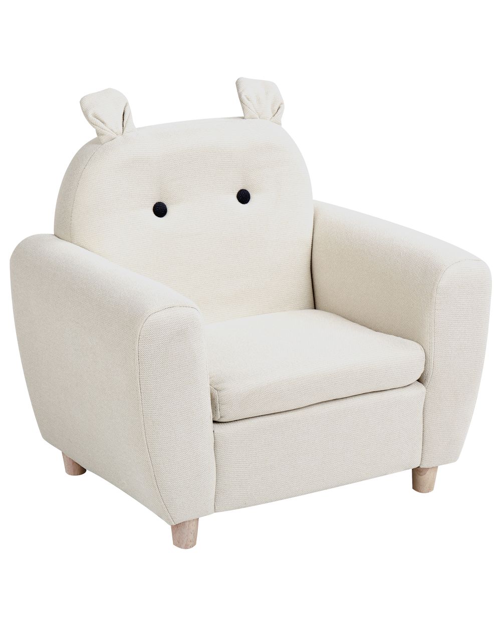 Fauteuil pour enfants Hippopotame MARIBO Tissu Blanc cassé