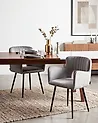 Set of 2 Dining Chairs SANILAC Velvet Grey