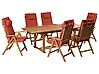 Garden Dining Set 6 Seater JAVA PREMIUM Acacia Wood Red
