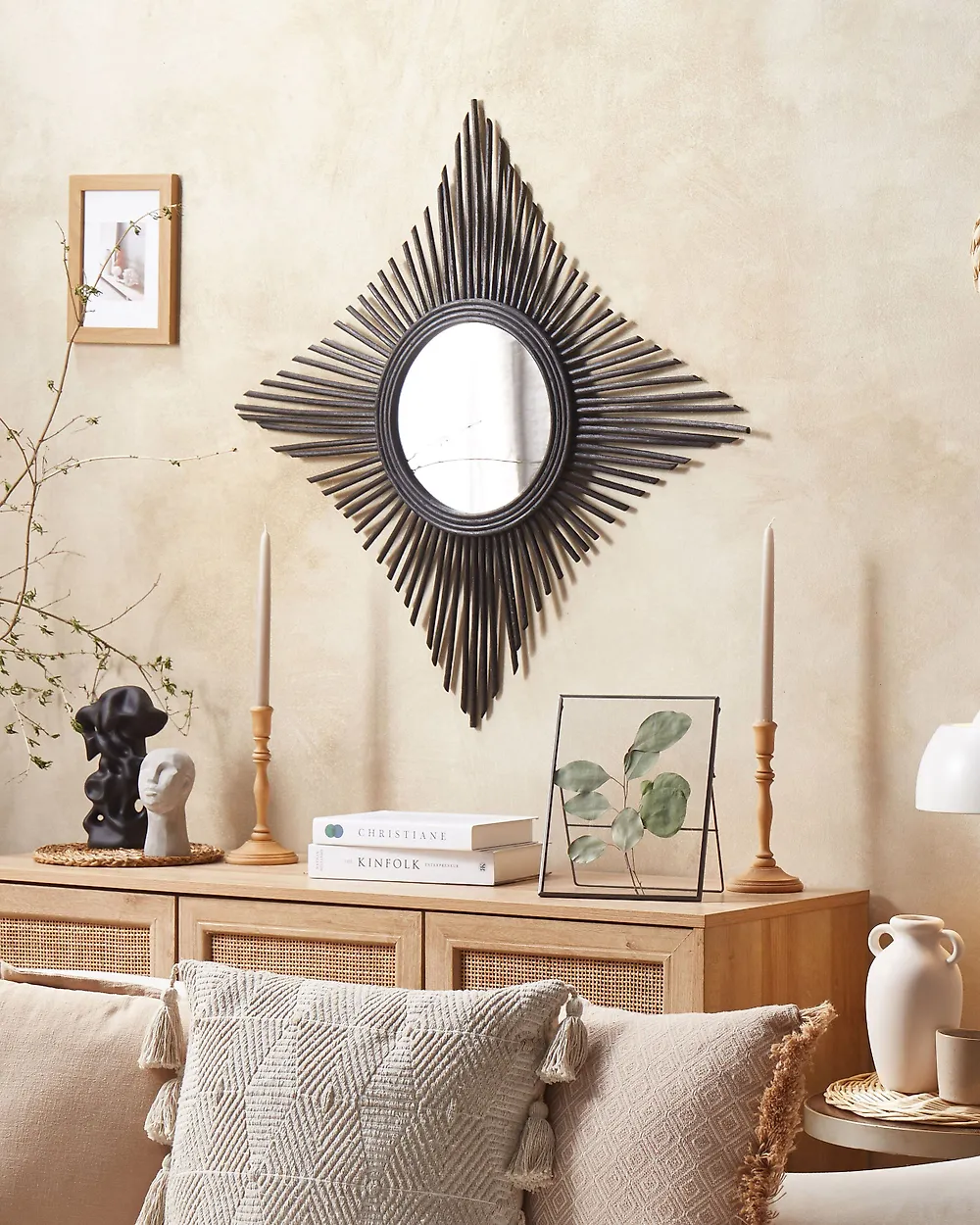 Miroir MAJENE 60 cm 60 cm Rotin Noir_1177429