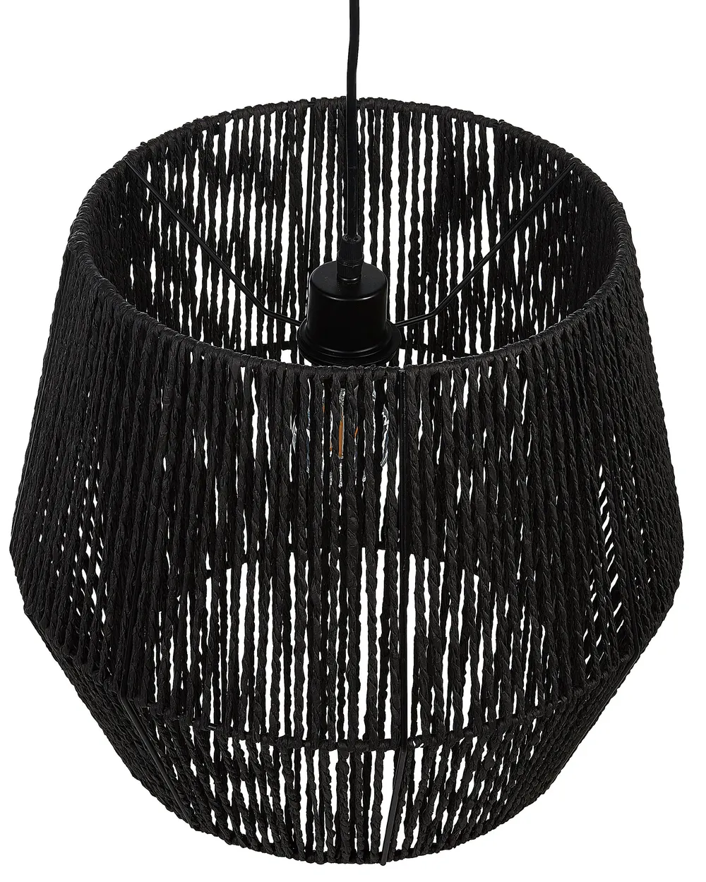 Pendant Lamp GWERU Paper Rope Black_827354