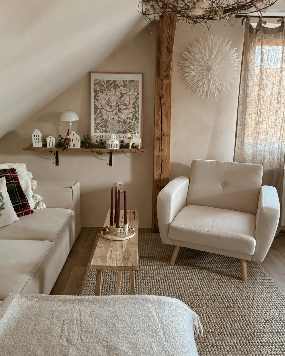 Armchair FLORLI Fabric Light Beige_972543