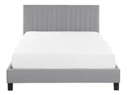 Bett mit Lattenrost Stoff POITIERS 140 x 200 cm Hellgrau_793423