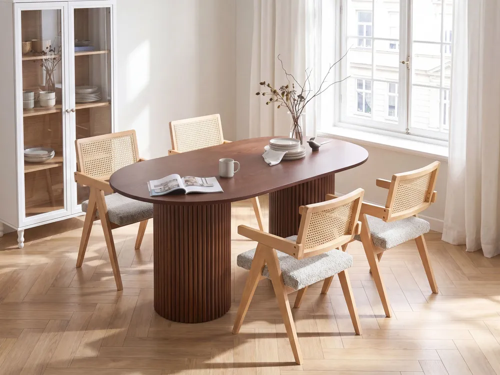 Dining Table SHERIDAN Dark Ash Wood 180 cm 100 cm_1101061