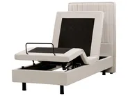 Bett verstellbar Stoff DUKE II 80 x 200 cm Hellbeige_910505