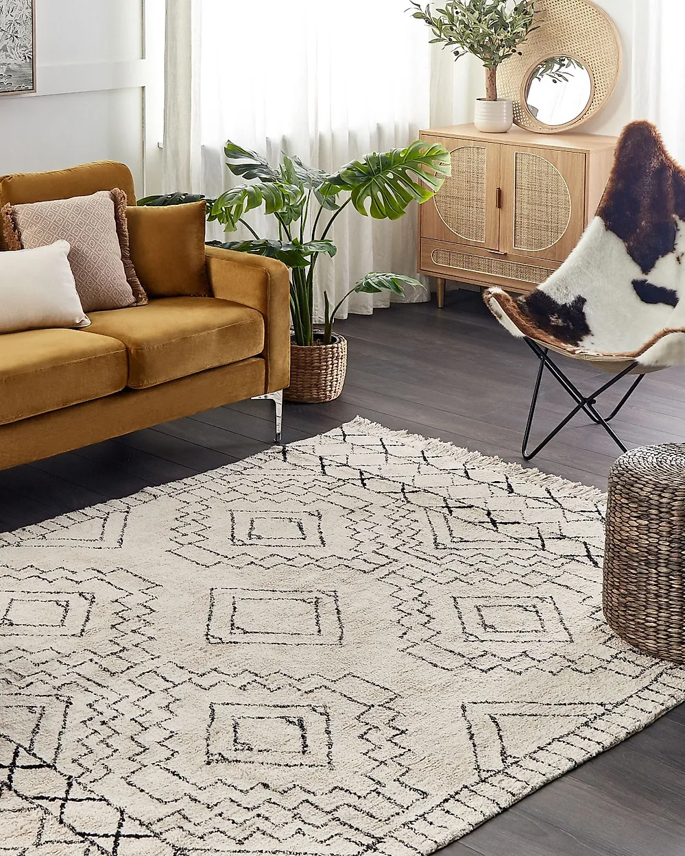 Tapis ZEYNE Beige 160 x 230 cm Coton_1180020