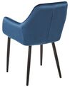Lot de 2 chaises en velours bleu foncé WELLSTON_803660